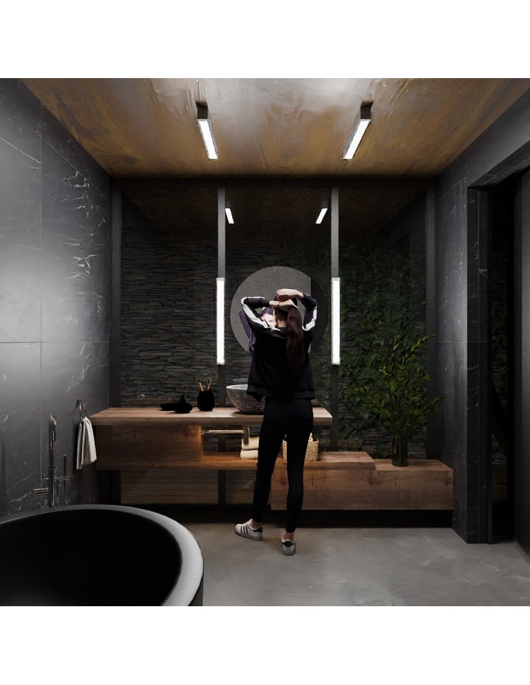 Bathroom ceiling lamps - Light Prestige Ibros ceiling black medium 18W 3000K IP44 LED black LP-7001/1C BK-63 18/3 - product kolory-swiatla.pl 3