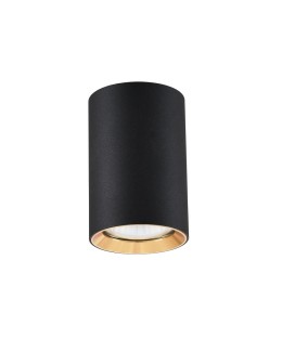Light Prestige Manacor eyelet black with gold ring 9 cm GU10 black LP-232/1D - 90 BK/GD