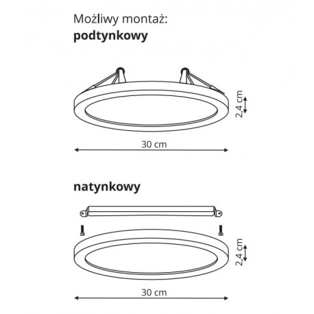 Light Prestige York plafon 2 w 1 4000K biały LED biały LP-330/1C 4WH