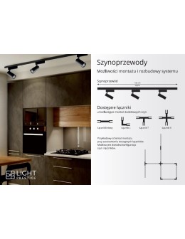 Light Prestige Szynoprzewód 3F 2m czarny czarny LP-571/2M-3F BK - produkt 2