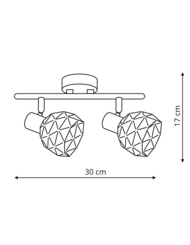 Light Prestige Reus 2 spot czarny E14 czarny LP-8069/2WS BK - produkt 2