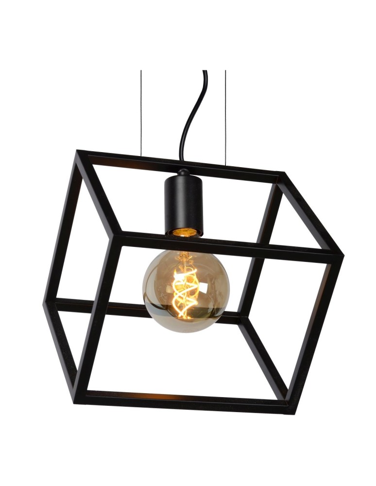 Lampy wiszące - Lucide FABIAN Wisząca Czarny 1xE27 Styl Nowoczesny 00425/01/30 - produkt kolory-swiatla.pl 5