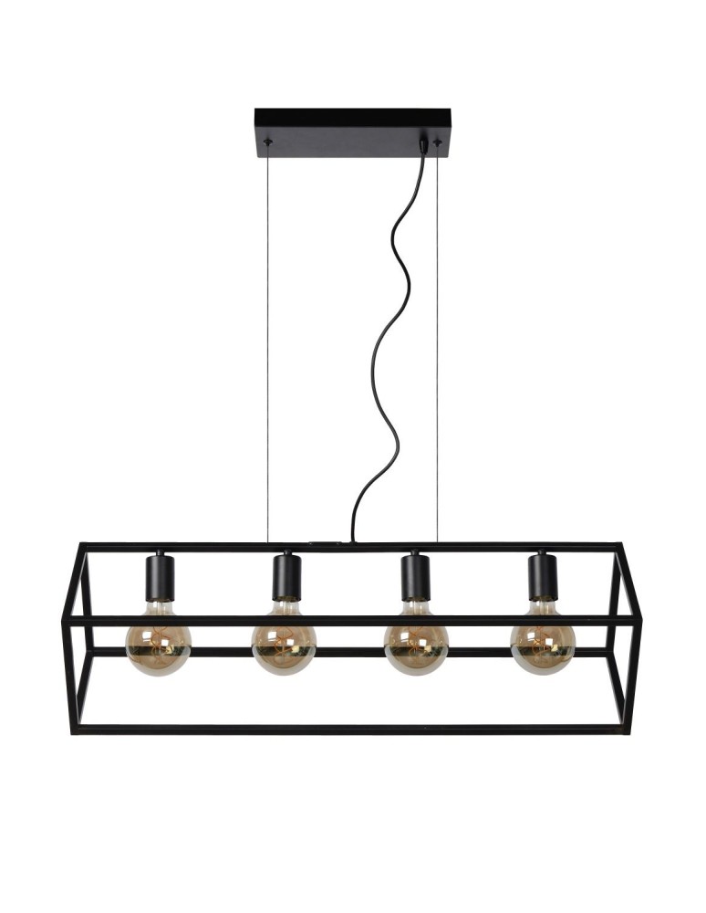 Lucide FABIAN Wisząca Czarny 4xE27 Styl Nowoczesny 00425/04/30